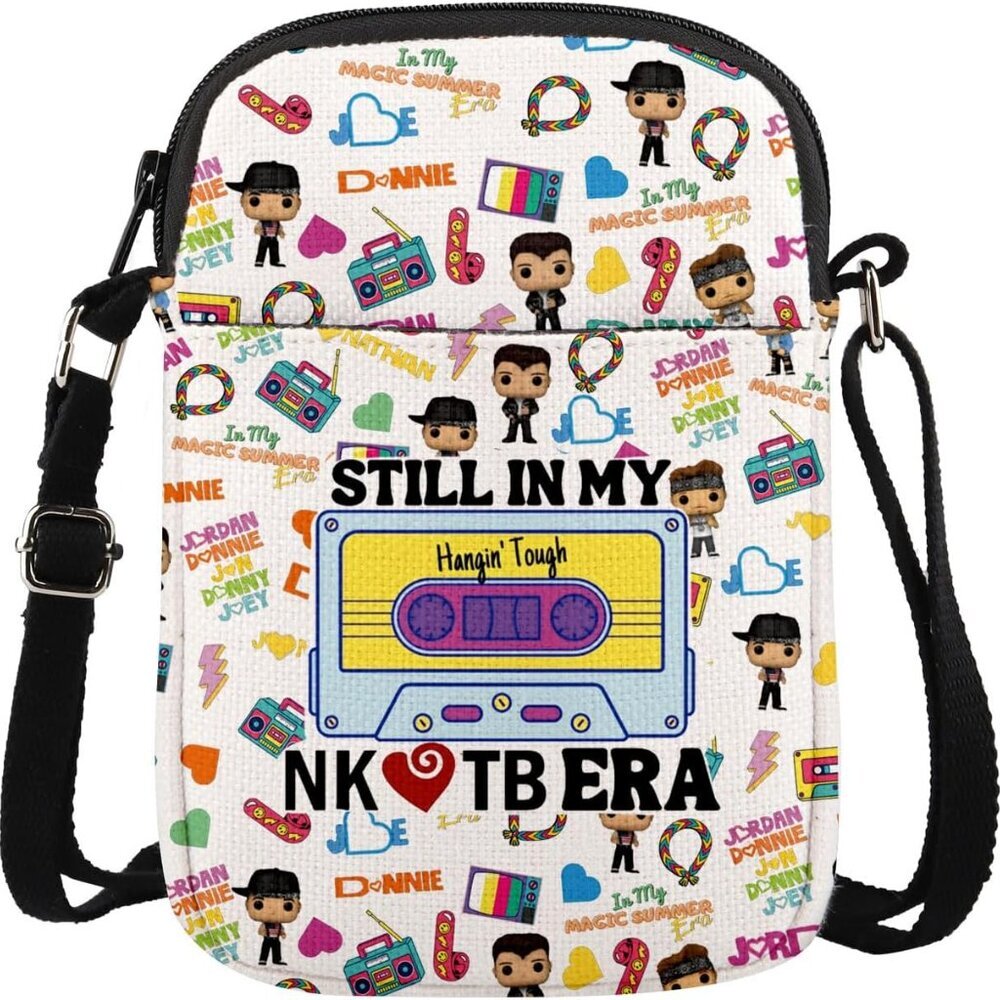 Lightweight Vintage Inspired Crossbody Bag for Music Lovers - Zippered Security